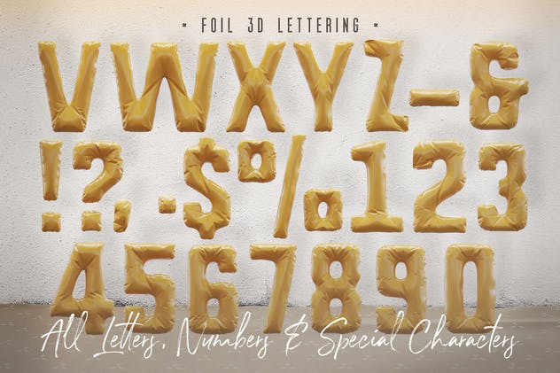 3D时尚铝箔&织物字体素材 Foil & Fabric Lettering Duo插图(7)