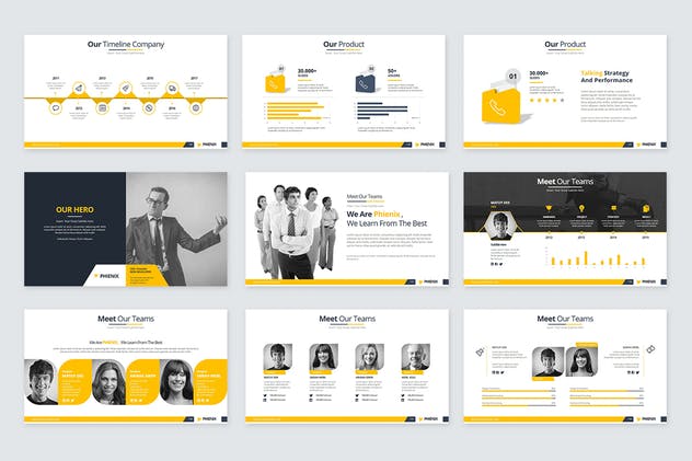 超高品质企业介绍PPT幻灯片模板素材 Phienix Powerpoint Presentation插图(3)