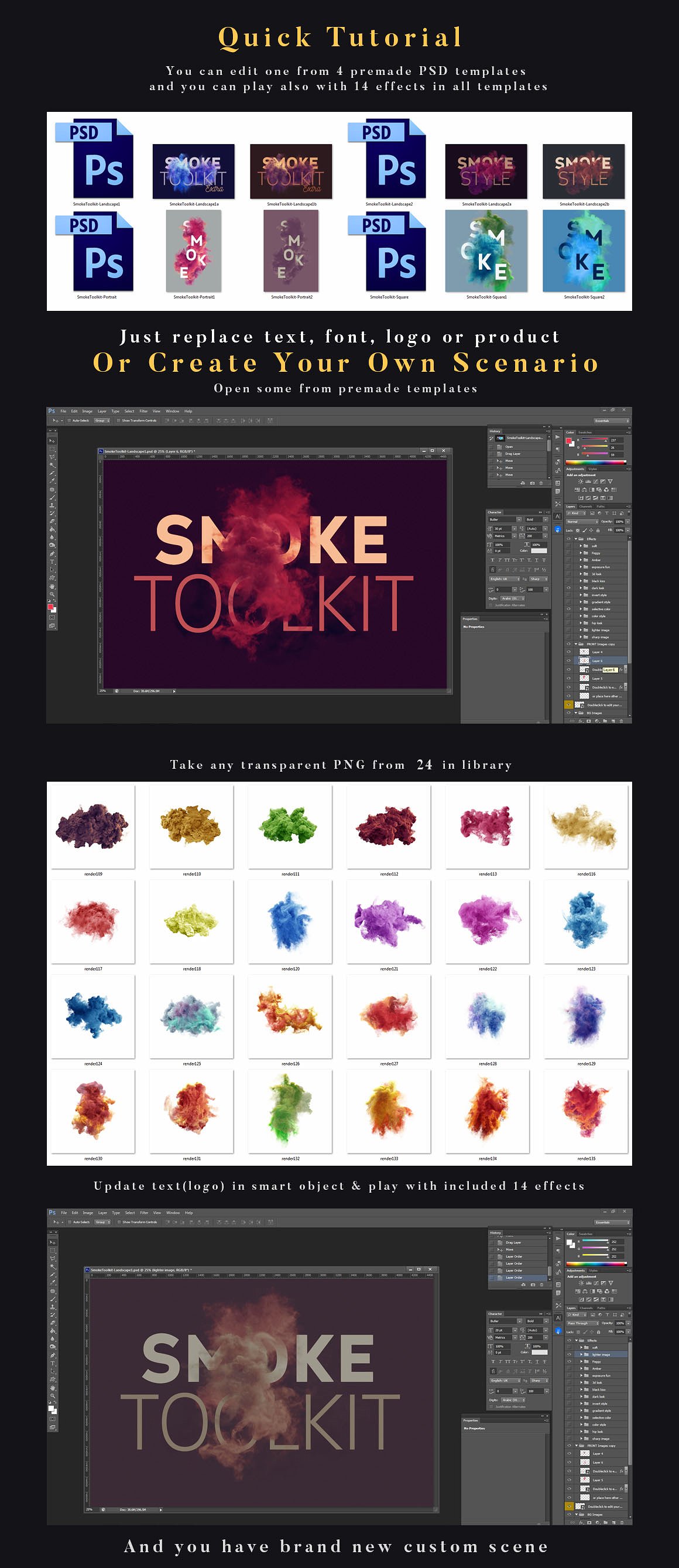PS 彩色烟雾特效扩展包 Smoke Toolkit Extra（烟雾形状、笔刷、背景纹理）插图(4)
