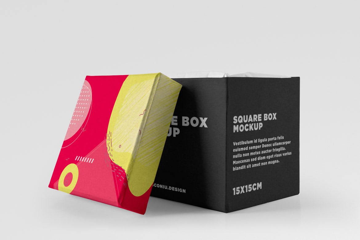 牛皮纸方盒快递纸箱设计效果图样机 Kraft Cube Box插图(3)