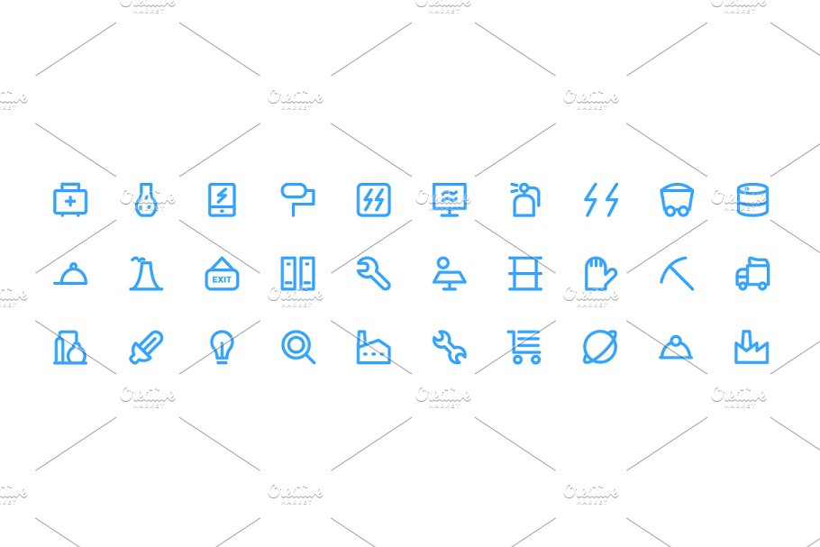 275+工业生产线型图标集合  275+ Industrial Line Icons插图(4)