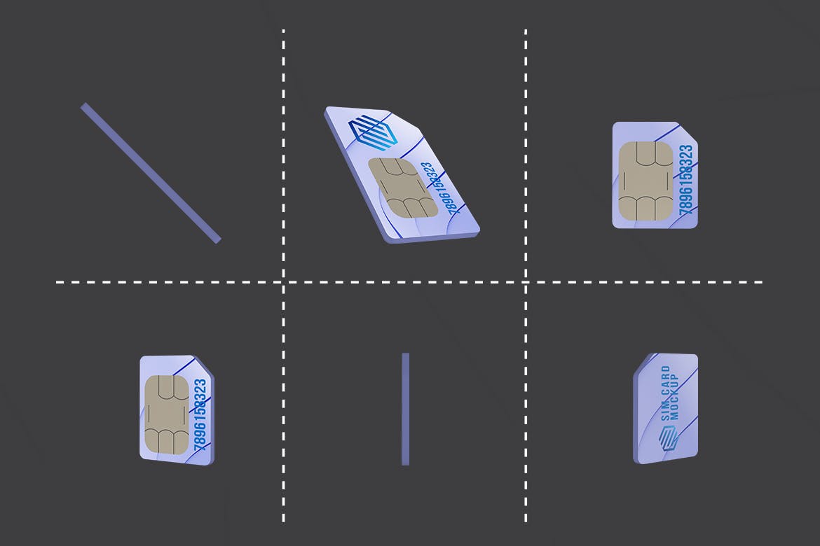 SIM手机卡卡片定制设计效果图样机模板 SIM Card Kit插图(7)