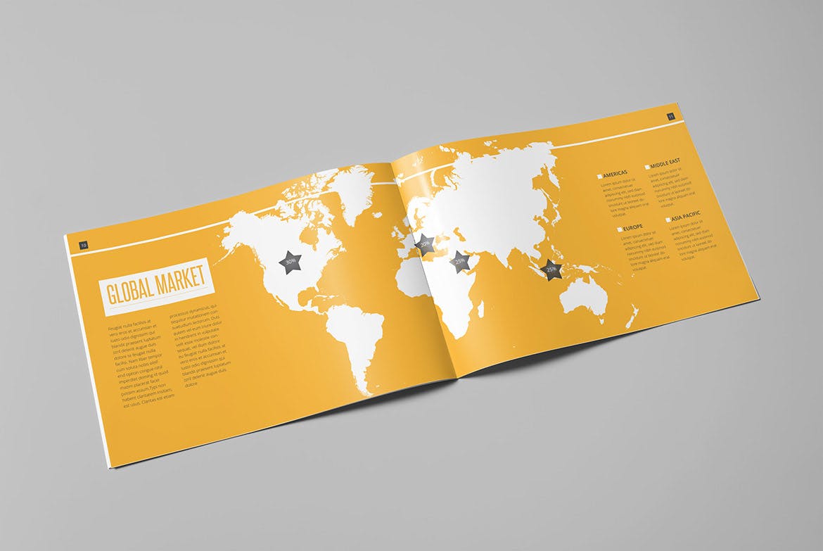 多用途公司彩页画册版式设计模板 Multipurpose Business Landscape Brochure插图(5)