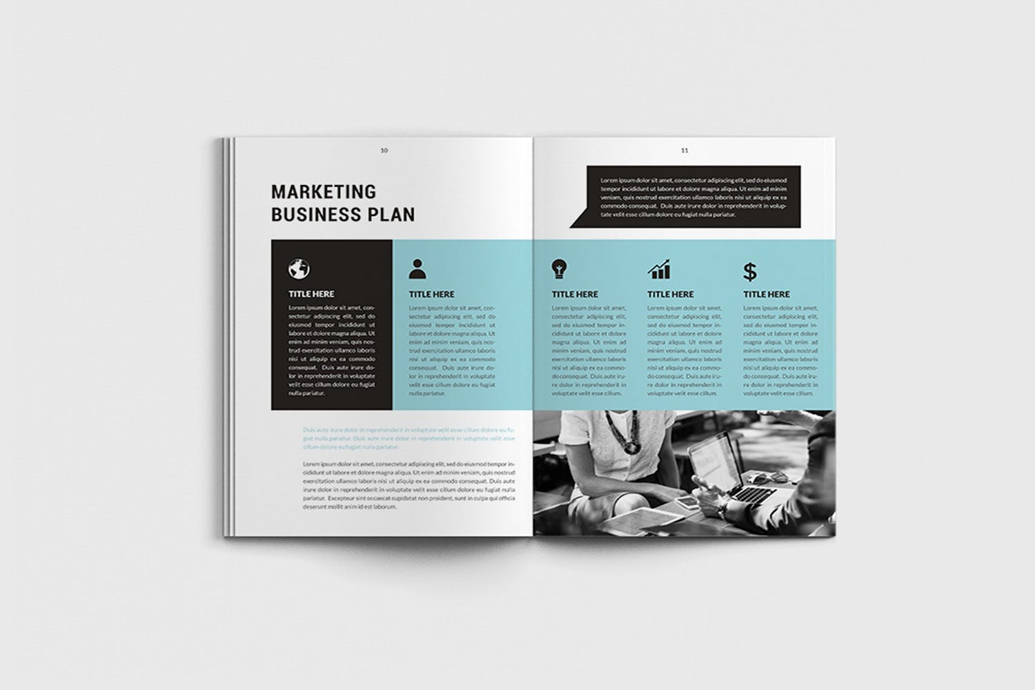 市场营销规划方案/计划书设计模板 Marketita – A4 Marketing Brochure Template插图(5)
