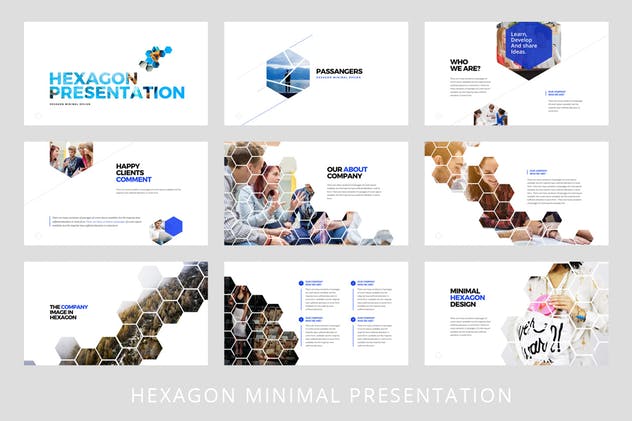 超高品质创业公司路演/项目投标PPT幻灯片模板 Hexagon – Powerpoint Template插图(1)