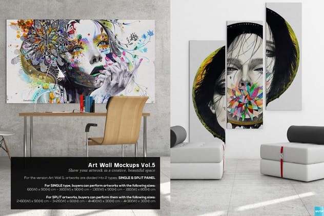 墙体艺术油画展览作品展示样机模板Vol.5 Art Wall Mockups Vol.5插图2