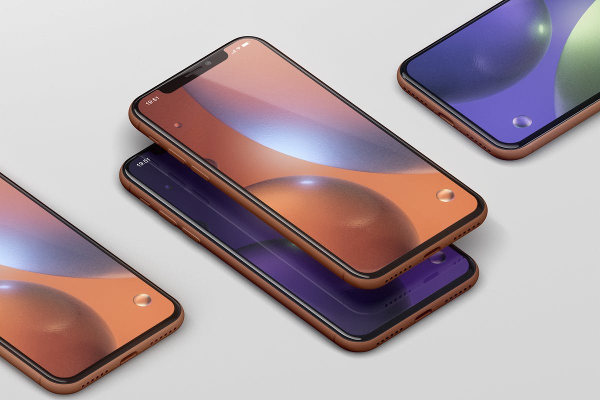 高品质iPhone XR智能设备样机 Phone XR Mockup插图