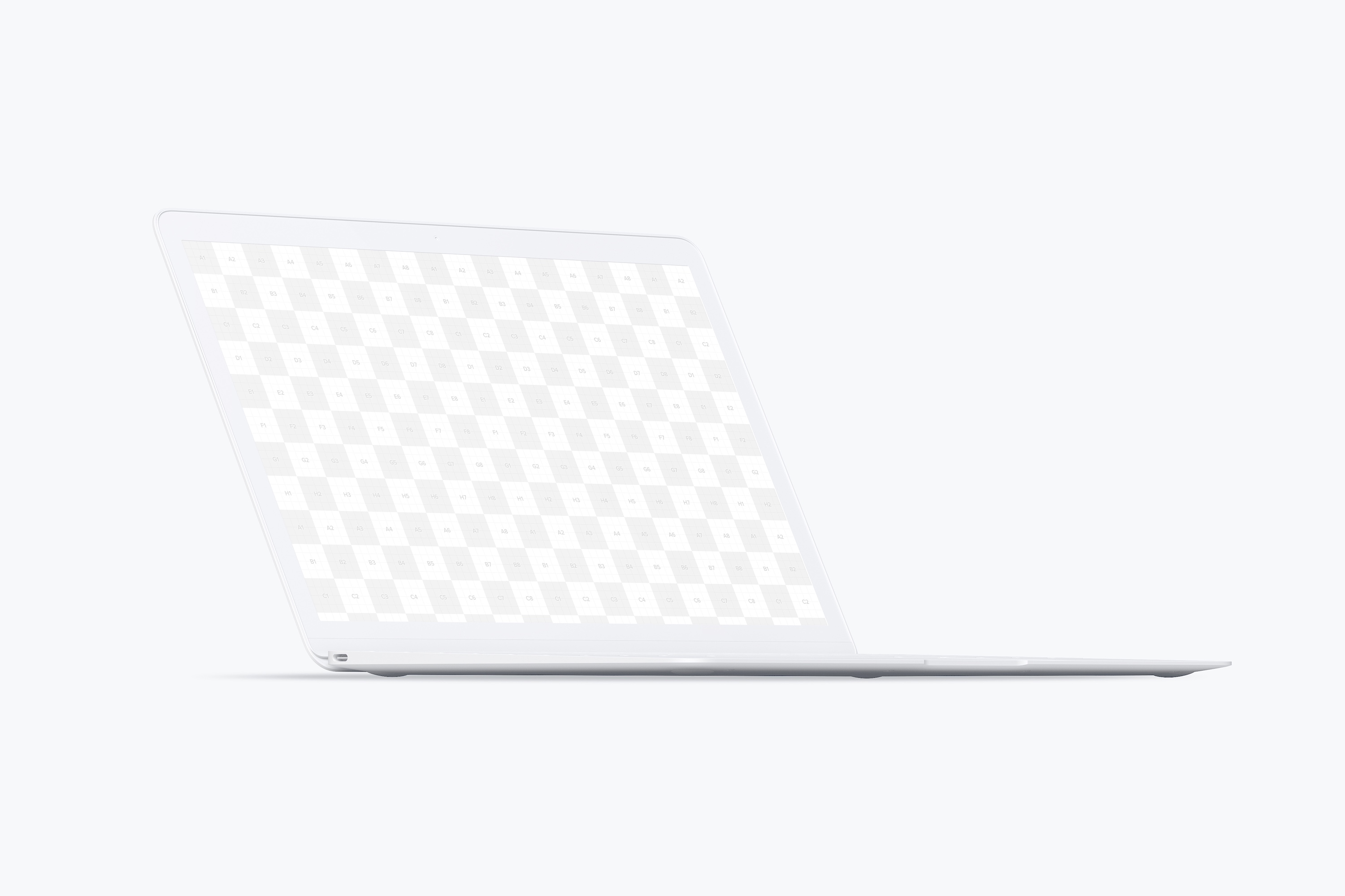 MacBook高端笔记本屏幕演示左前视图样机 Clay MacBook Mockup, Front Left View插图
