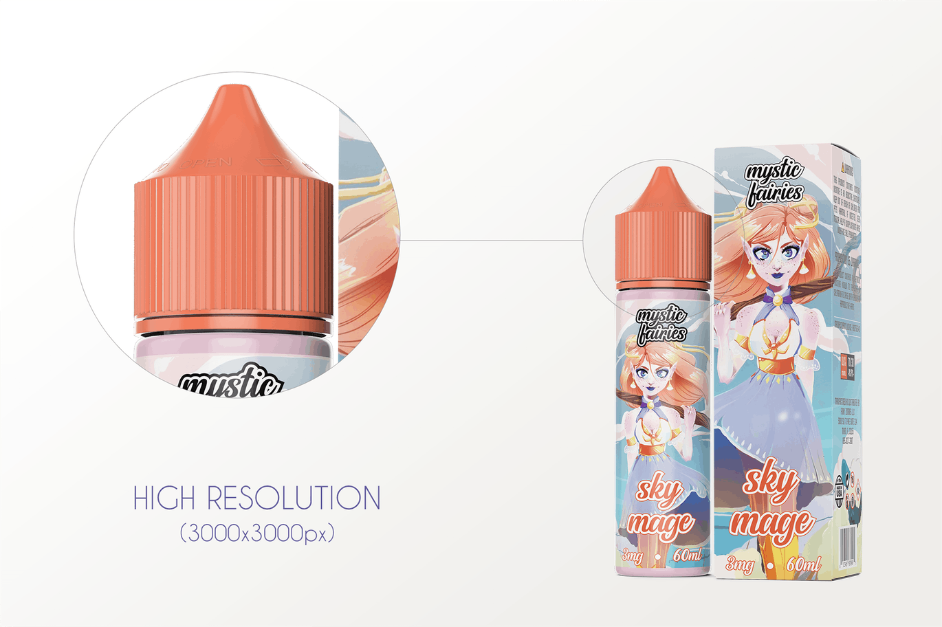 60ml容量装电子烟烟油瓶外观设计效果图样机 eLiquid Bottle Mockup v. 60ml-C插图(4)