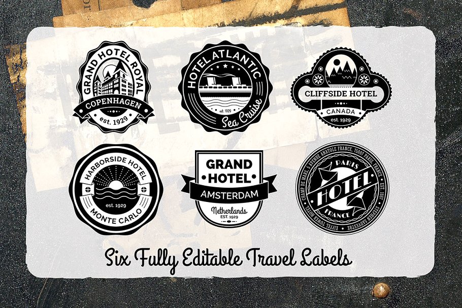 复古旅行主题Logo模板 Vintage Travel Logo Templates插图(1)