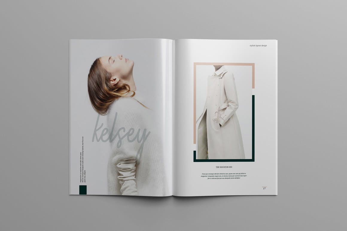 时尚摄影/时装品牌产品目录&杂志设计模板 KELSEY – Fashion Lookbook & Magazine插图(7)