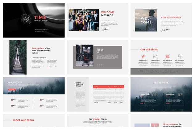企业项目团队介绍Keynote演示模板 Time Keynote Template插图(1)