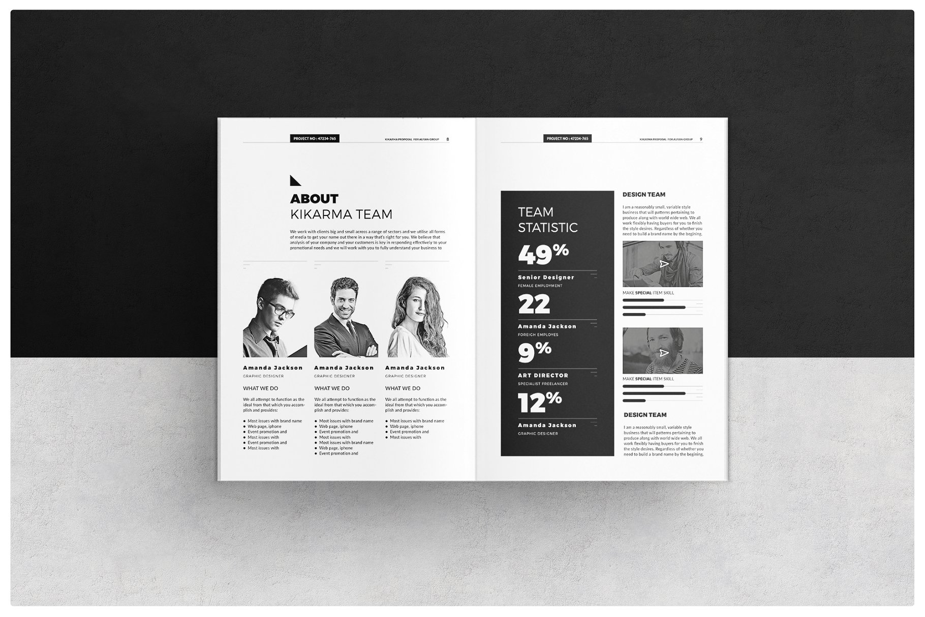 黑白风产品品牌企业画册设计模板 Proposal Template插图(4)