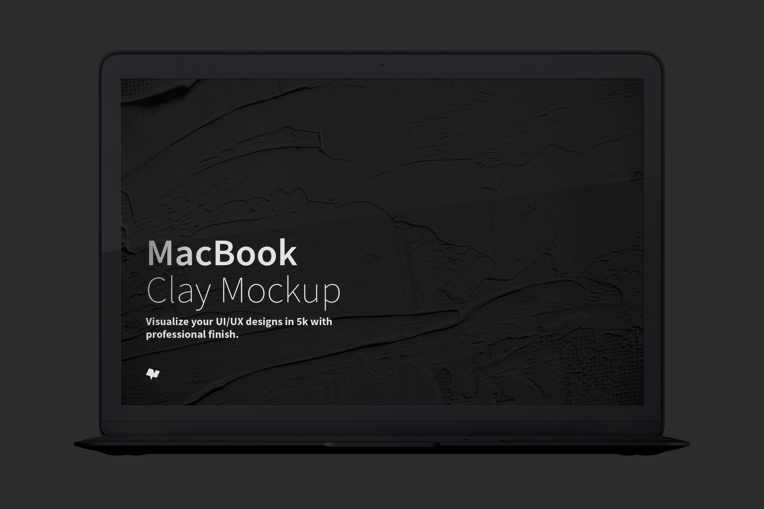 MacBook笔记本电脑Web网页界面设计效果图前视图样机 Clay MacBook Mockup, Front View插图5