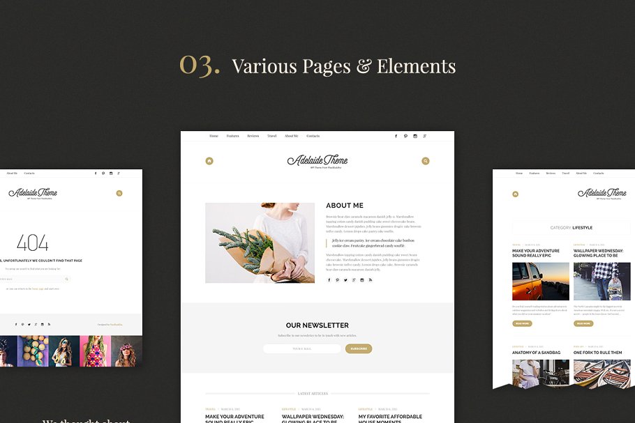 生活、旅行、时尚主题响应式版式PSD博客模板 Adelaida Lifestyle PSD Template插图(4)