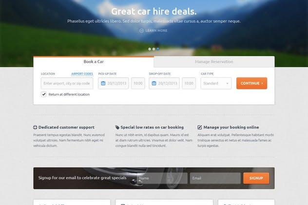 汽车租赁&销售网站设计PSD模板 Renty – Car Rental & Booking PSD Template插图(3)