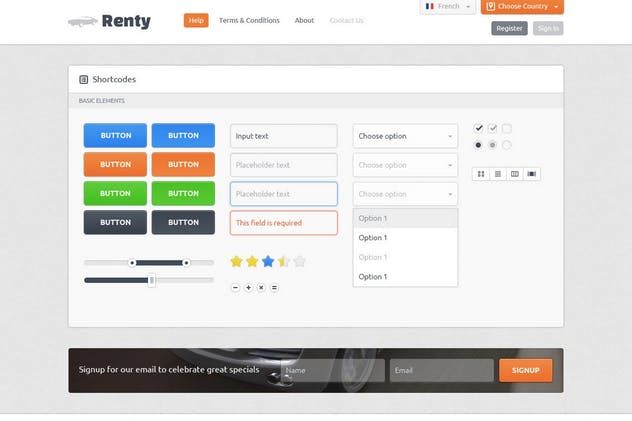 汽车租赁&销售网站设计PSD模板 Renty – Car Rental & Booking PSD Template插图(7)