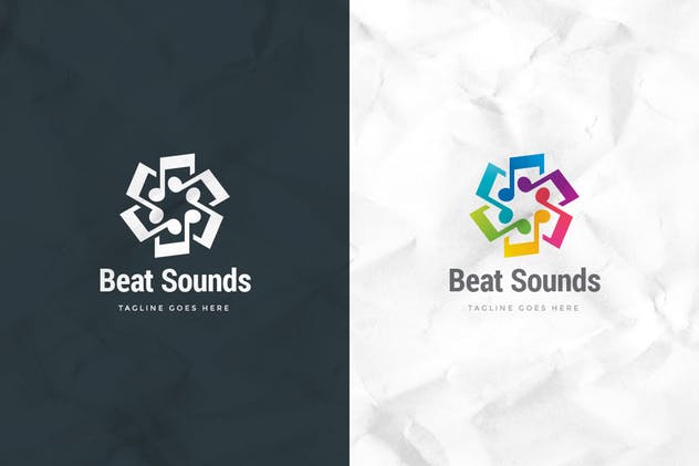 音乐节拍音乐主题创意Logo设计模板 Beat Sounds Logo Template插图(2)