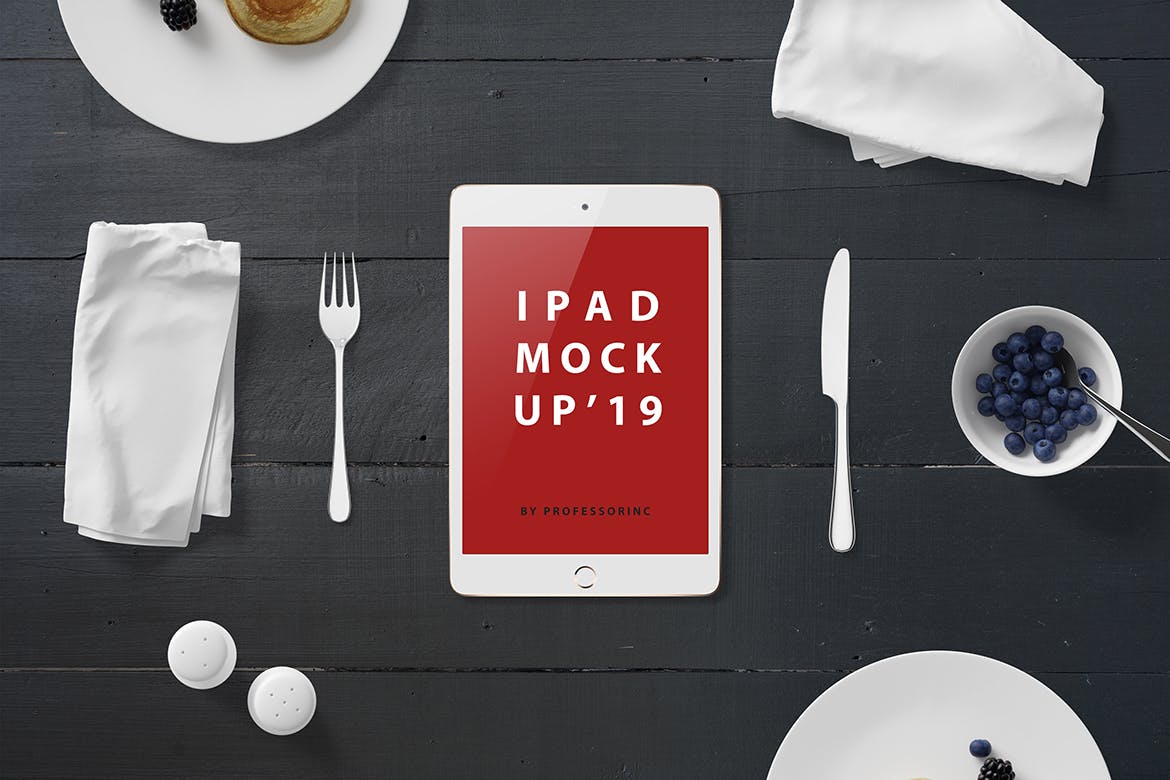 高品质的早餐场景的iPad Mini样机UI展示模型mockups插图(1)