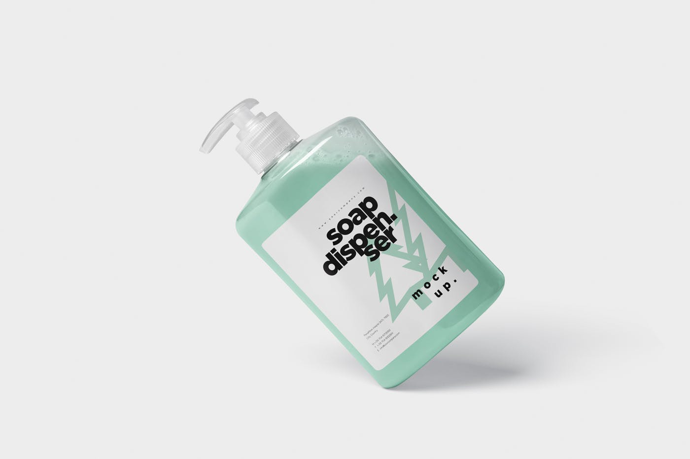 洗发水/沐浴露按压式瓶子外观设计图样机模板 Soap Dispenser Mockup Rectangle Shape插图(4)
