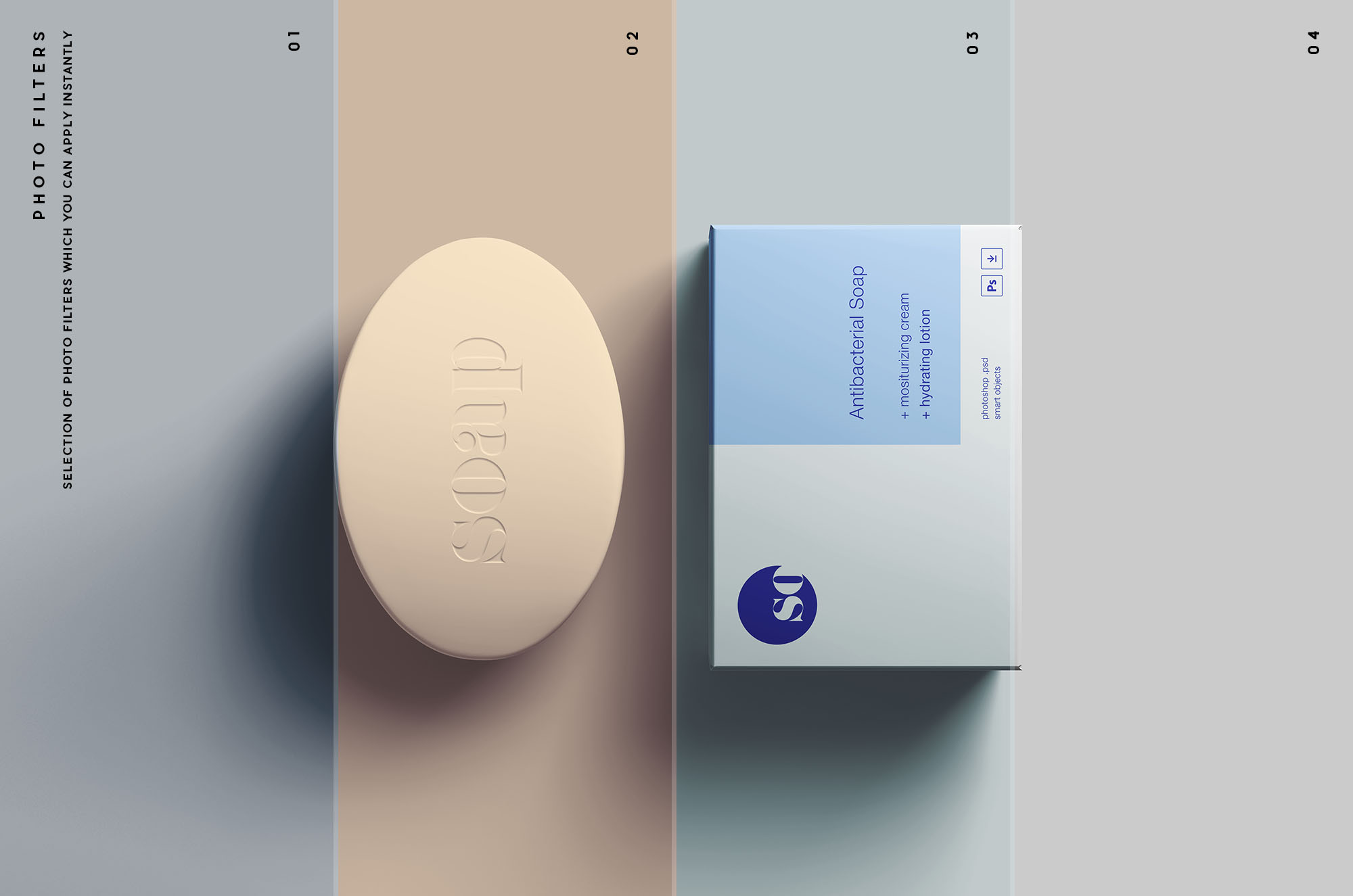 肥皂＆肥皂包装设计样机模板 Soap Package Mockup插图(8)