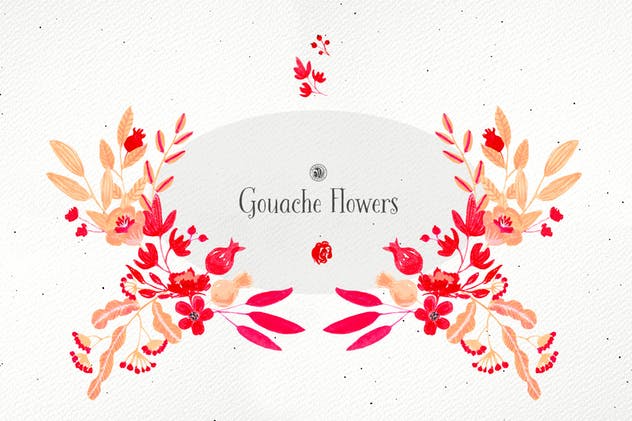 鲜艳水粉花卉插图合集 Gouache Flowers插图(4)