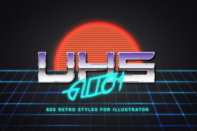 80年代复古插画风格PS字体样式 for AI 80s Retro Illustrator Styles插图8