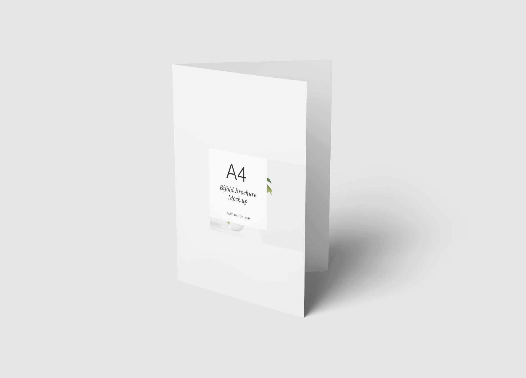 A4尺寸大小双折传单设计内页版式效果图样机模板 A4 Bifold Brochure Mockup插图2