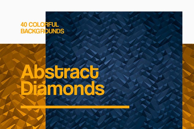 40种配色钻石截面图形抽象背景素材 Abstract Diamonds Backgrounds插图(2)