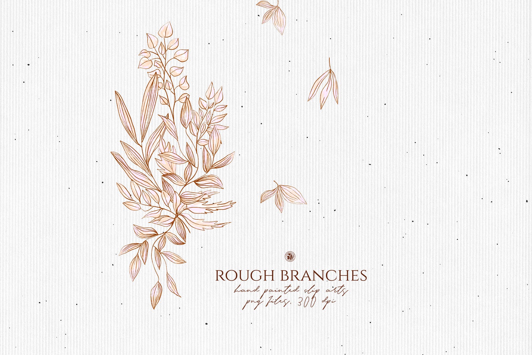 高清手绘橄榄枝叶PNG素材 Rough Branches插图(5)