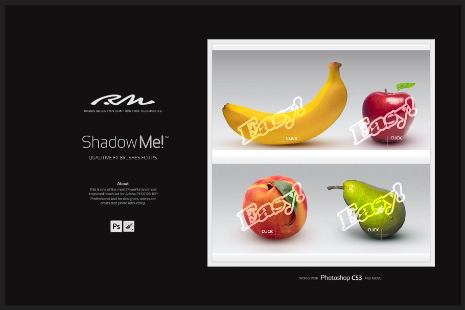 RM出品预渲染阴影PS笔刷套装 RM Shadow Me!插图2