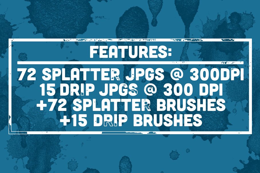 滴水液体飞溅PS笔刷 Drips & Splatters Brush Pack插图(1)