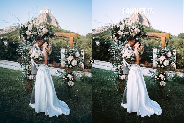 浪漫婚礼花束装饰PS动作 Bouquet Wedding Actions for Photoshop插图2
