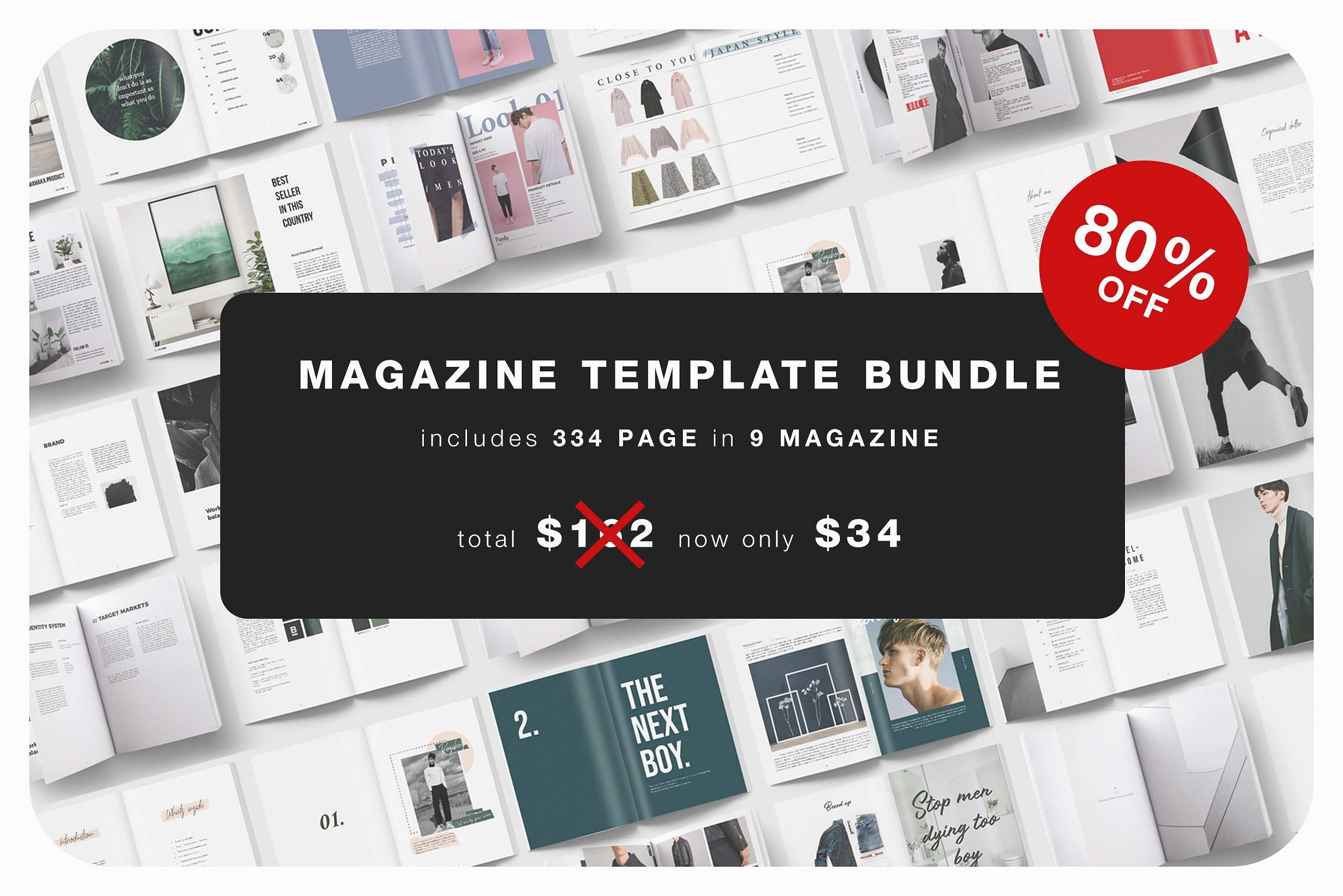 时尚极简的杂志模板合辑下载 Magazine Template Bundle [indd]插图