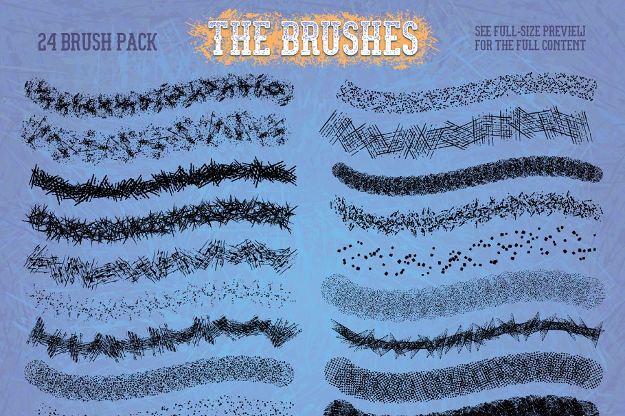 沙砾，散点&复杂线条AI笔刷 Grit, Grunge & Grain Scatter Brushes插图2