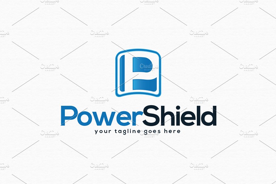 电源保护护盾主题Logo模板 Power Shield Logo Template插图1