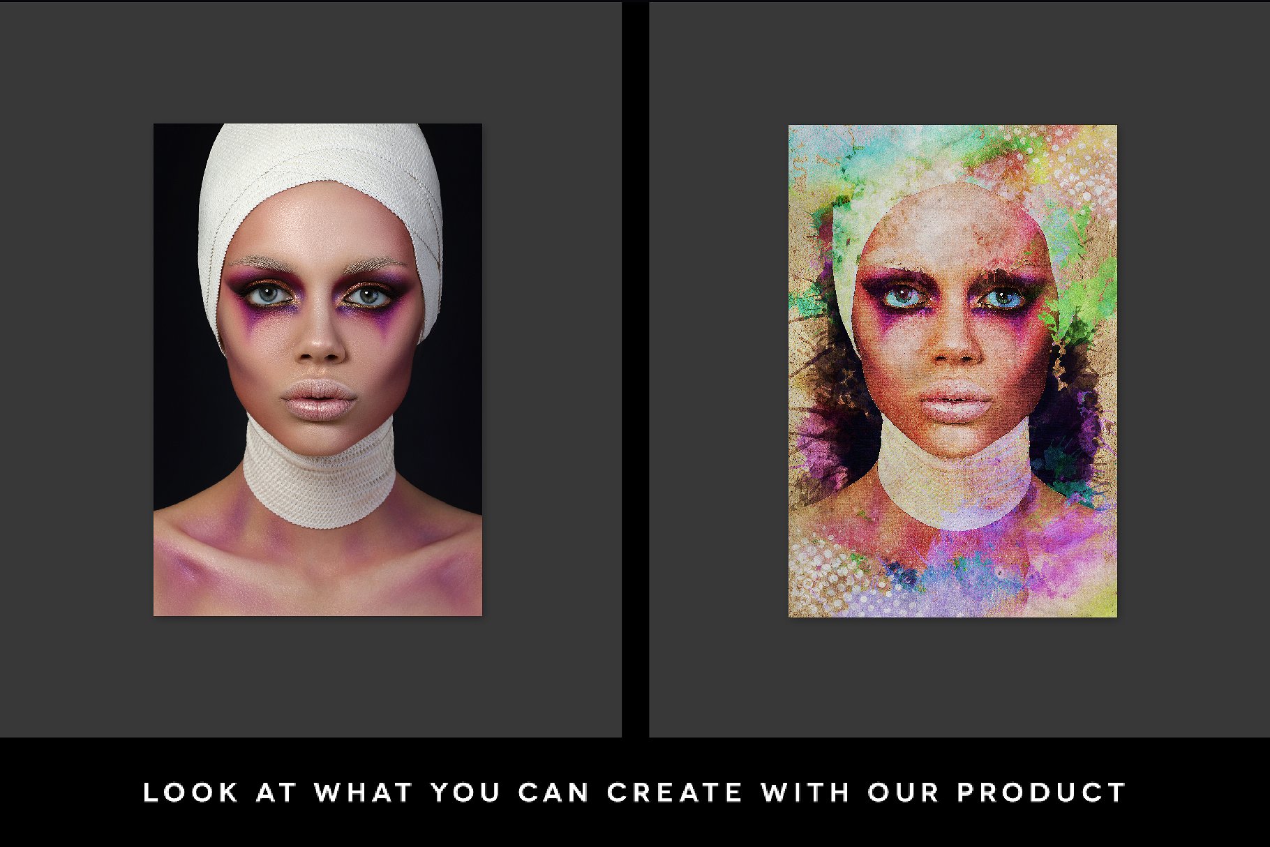 2个创意肖像抽象油画PS动作 2 Creative Portrait Templates插图(1)