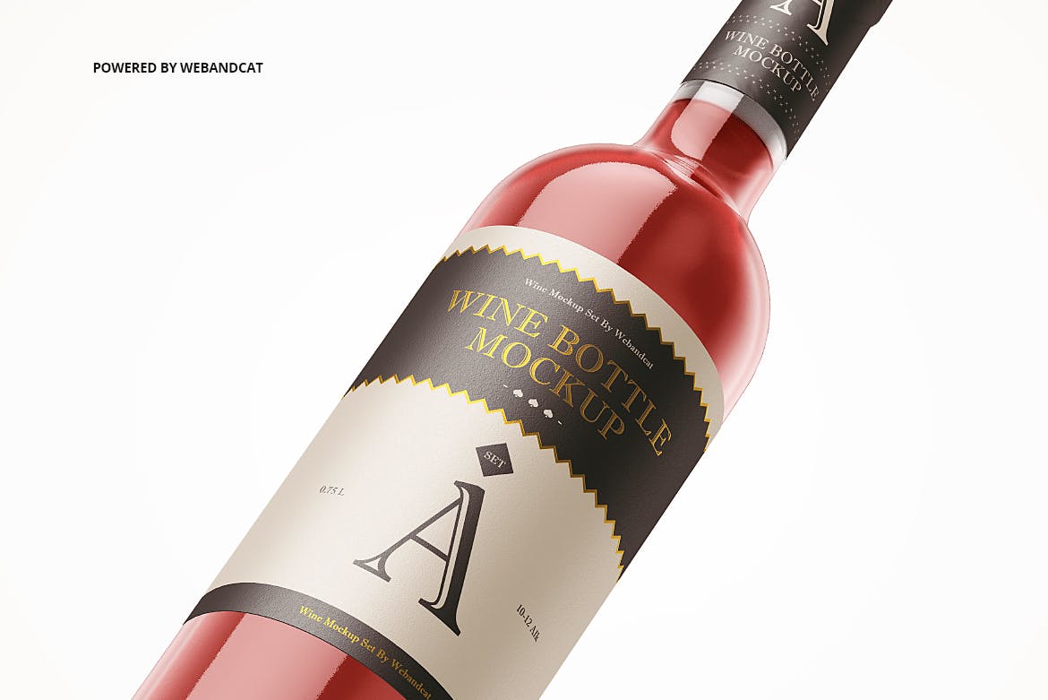 洋酒/葡萄酒酒瓶外观设计效果预览样机 Wine Bottle Mockup插图(8)