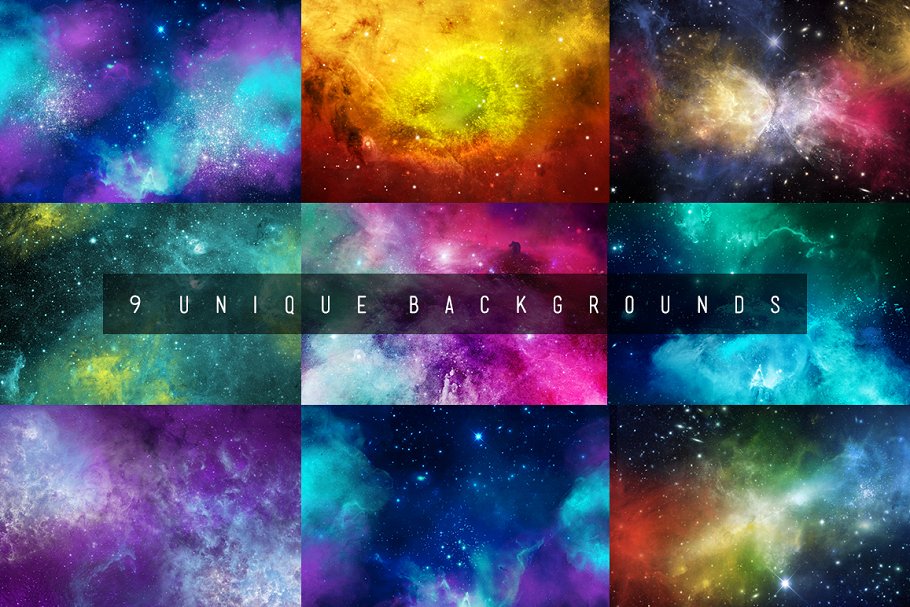 水彩多彩宇宙太空背景 Watercolor Universe Backgrounds – 2插图1