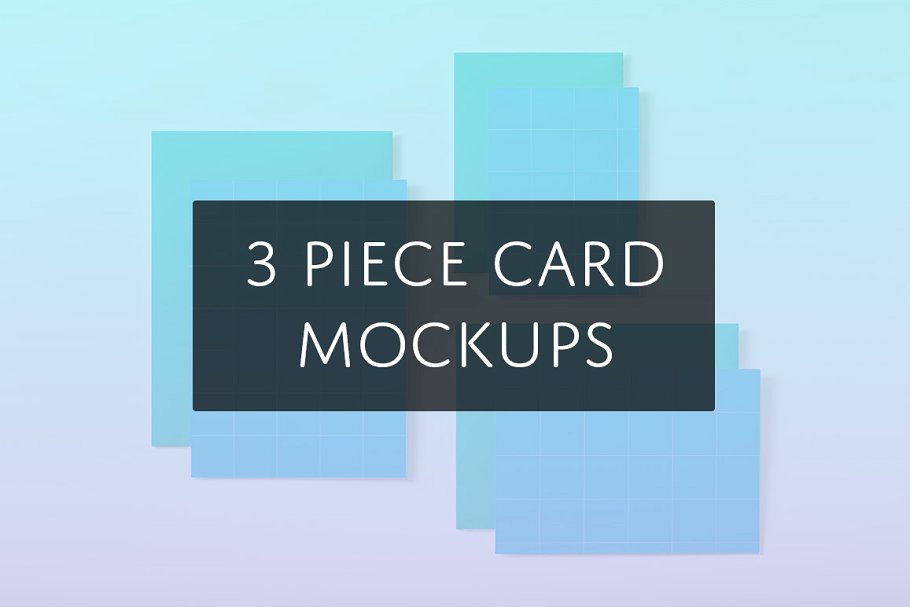 极简主义贺卡样机模板 3 Piece Card Mockups插图