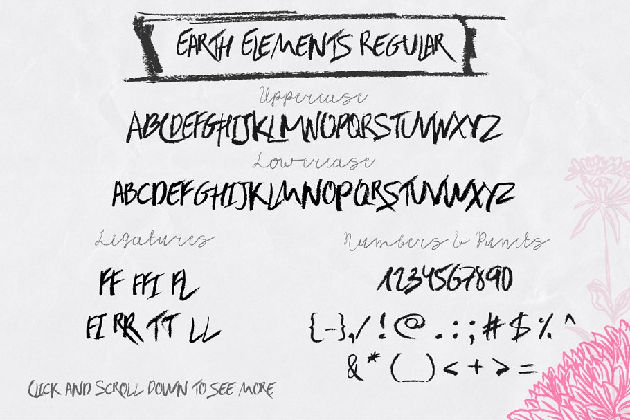粗糙及柔软光滑两种蜡笔手写字体 Earth Elements Rough Type插图(3)
