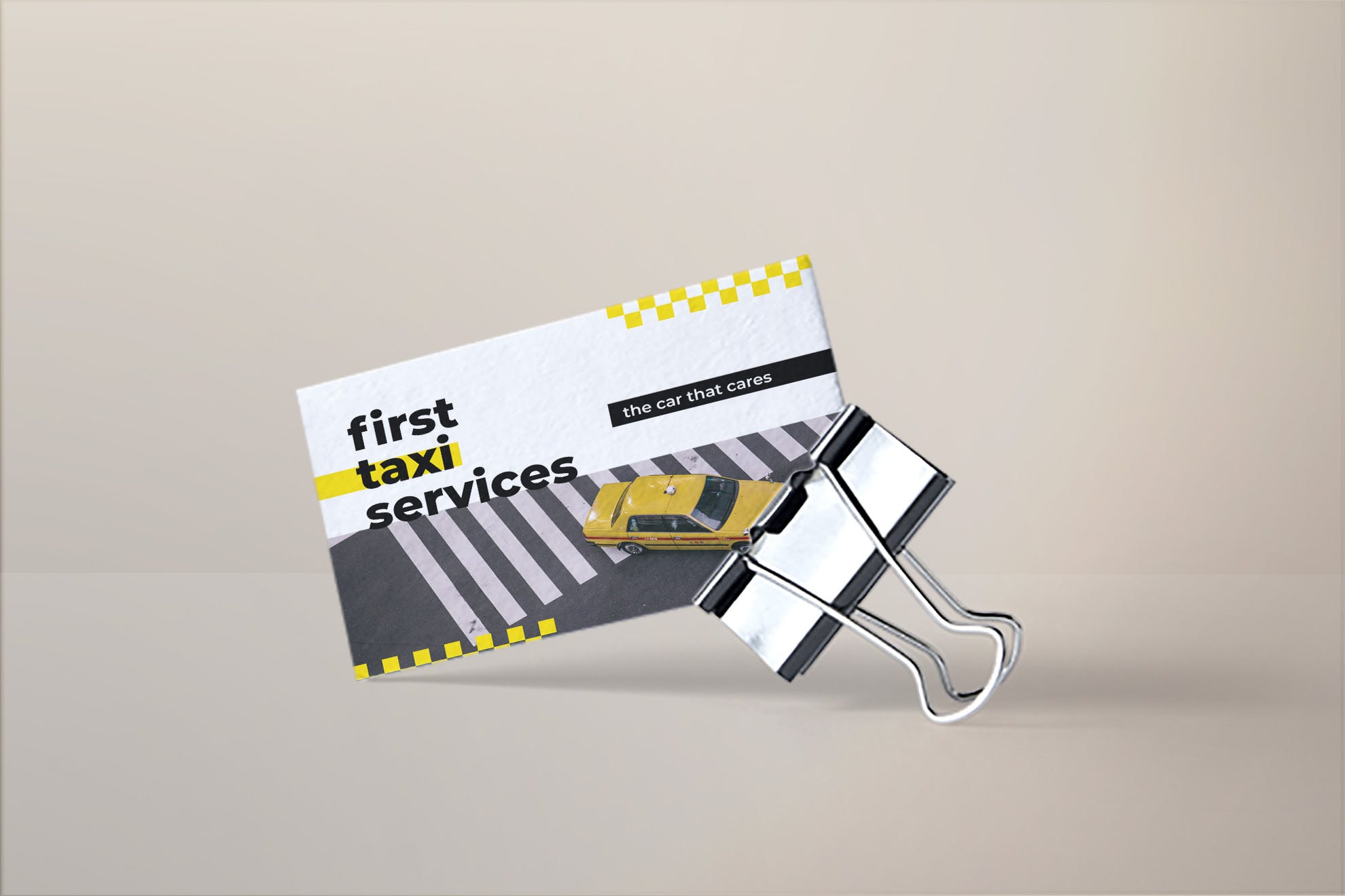 出租车/网约车服务企业司机名片设计模板 Taxi Services Business Card插图(1)