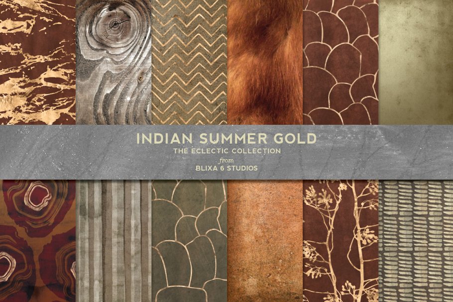 温暖印度夏季金色背景纹理 Indian Summer Gold Backgrounds插图