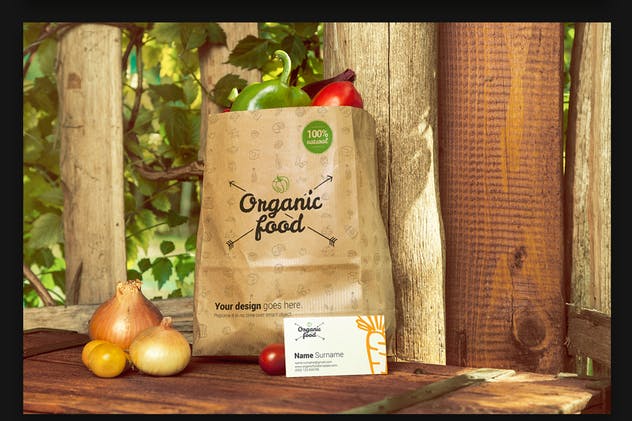 有机天然食物品牌样机模板 Organic Food Photo Mockup / Vegetables插图(9)