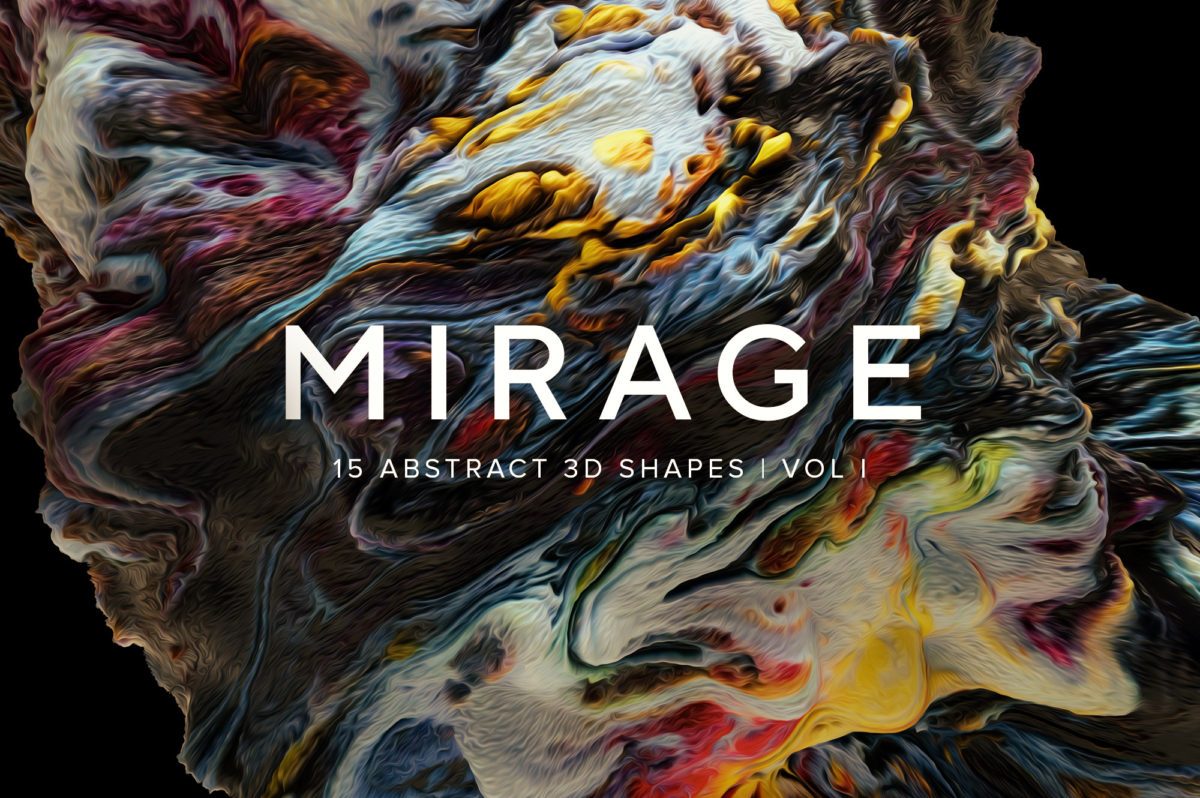 创意抽象纹理系列：15款高清3D抽象纹理&笔刷 3D Mirage, Vol. 1 (Exclusive)插图