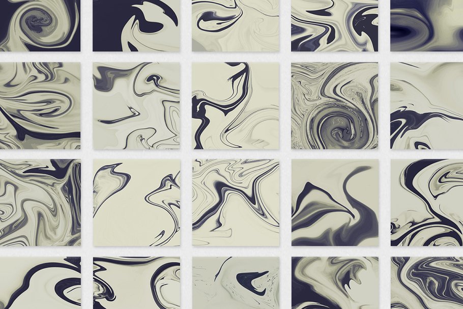 大理石风格水影画墨流纹理 Suminagashi Marble Textures插图1