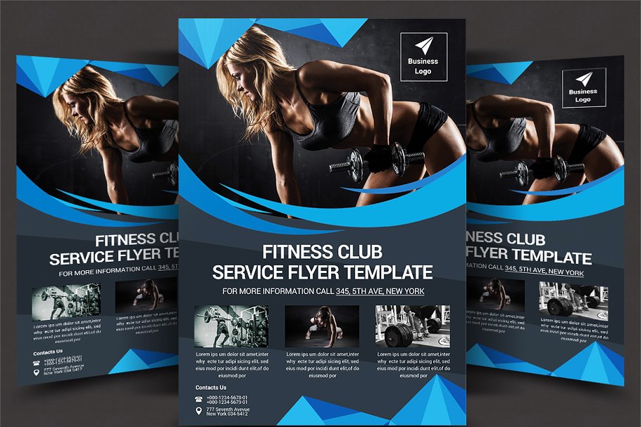 健身房俱乐部宣传海报设计模板 Body Fitness Gym Flyer Bundle插图(4)