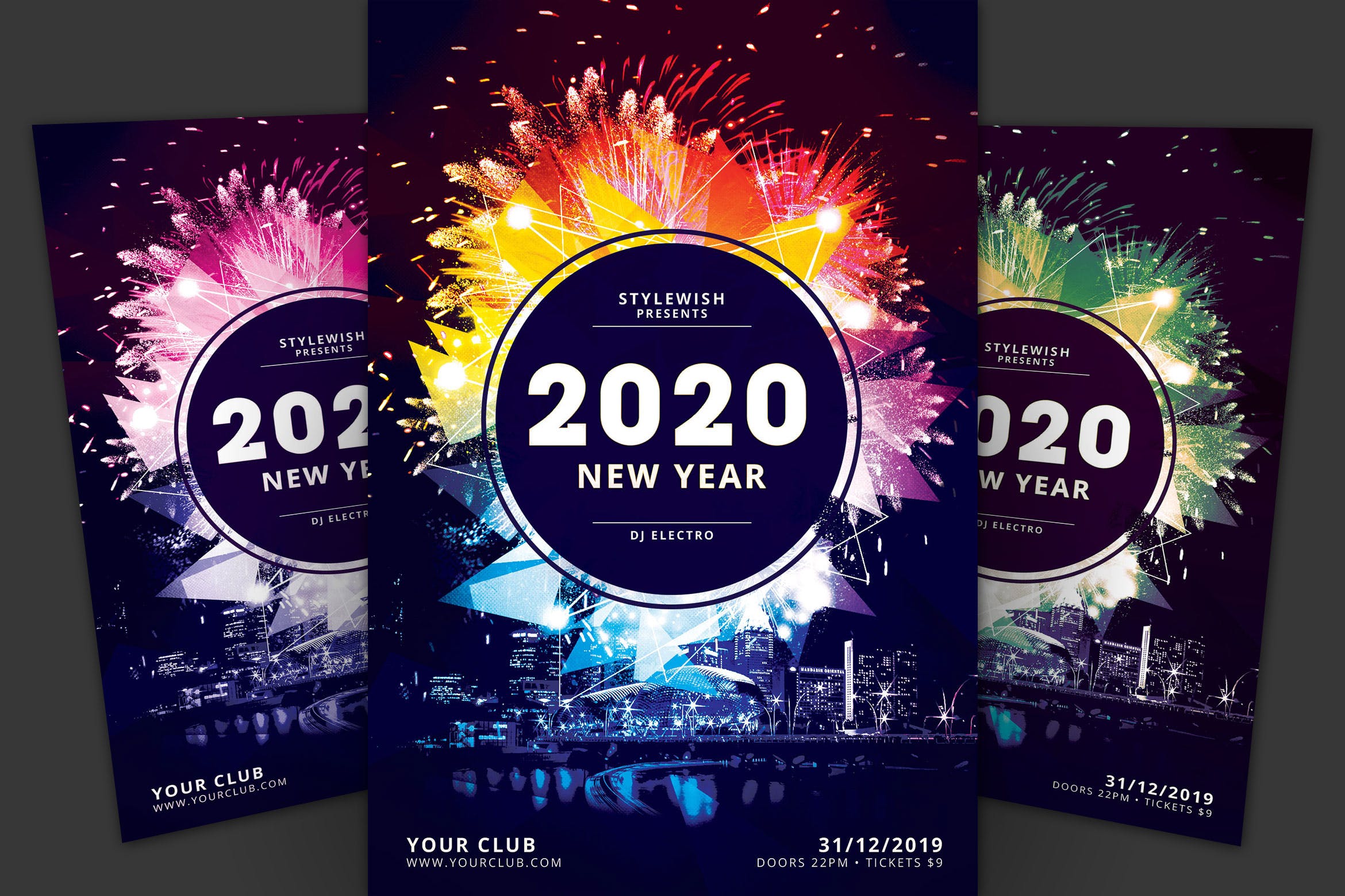 2020年夜店新年倒数活动海报传单设计模板 New Year Flyer插图
