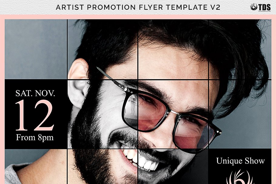 艺术家人物海报设计PSD模板 Artist Promotion Flyer PSD V2插图(10)