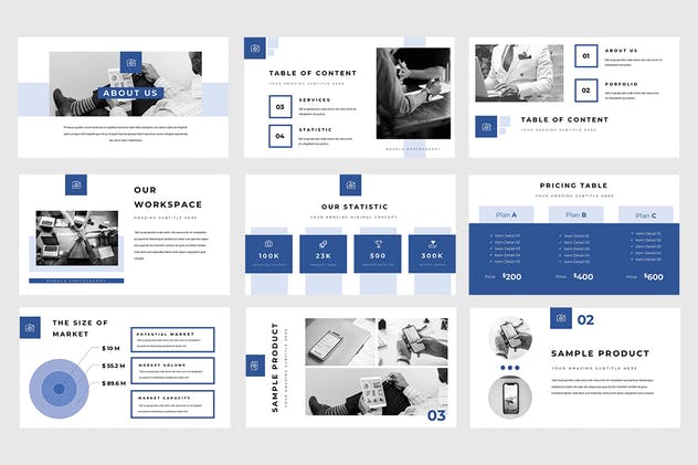 非常适合创意设计企业的PPT模板素材 Manola Pitch Deck Powerpoint Presentation插图